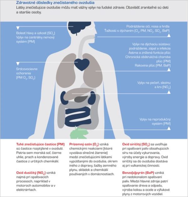 Infografika: Zdravotné dôsledky znečistenia