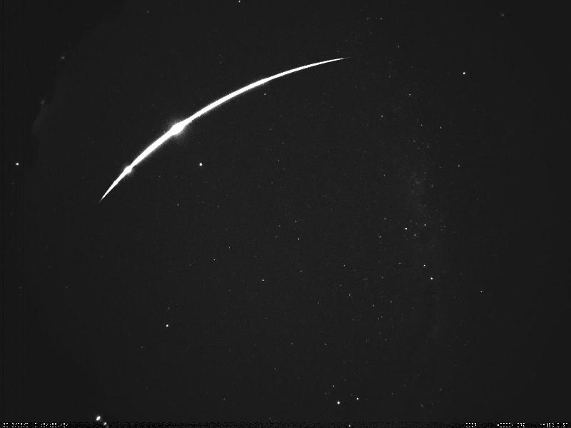 Meteor nasnímaný kamerovým systémom v Čile, zdroj: Juraj Tóth