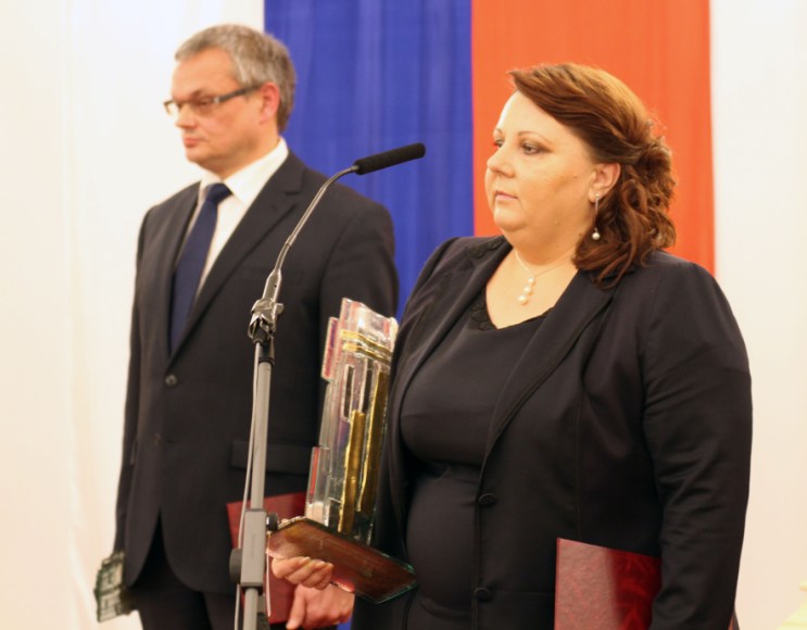 Ing. Ľudmila Balogová počas príhovoru po prebratí ocenenia