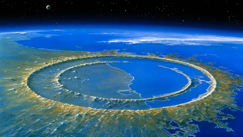 Fotografia: Ilustrácia krátera Chicxulub. Zdroj: Science